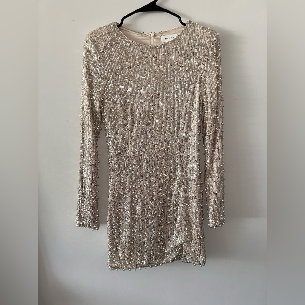 NWOT Sequin & Pearl Mini Dress
